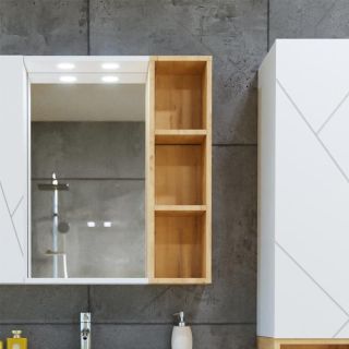 Шкаф навесной открытый Бриклаер Кристалл 4627125416033 20 см дуб бунратти